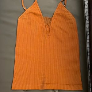 Free people burnt Orange cami tank top with mesh